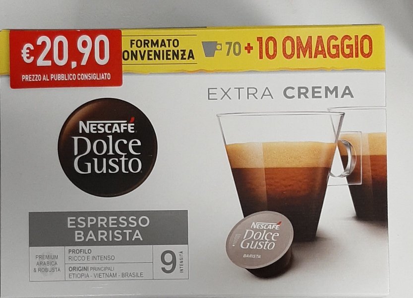 NESCAFÉ - DOLCE GUSTO - ESPRESSO BARISTA - 70 CAPS + 10 OMAGGIO