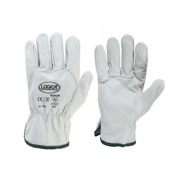 Guanti pelle fiore bianco 3tips