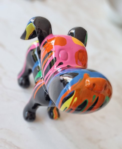 Cucciolo in ceramica colore astratto - Altezza 27 cm