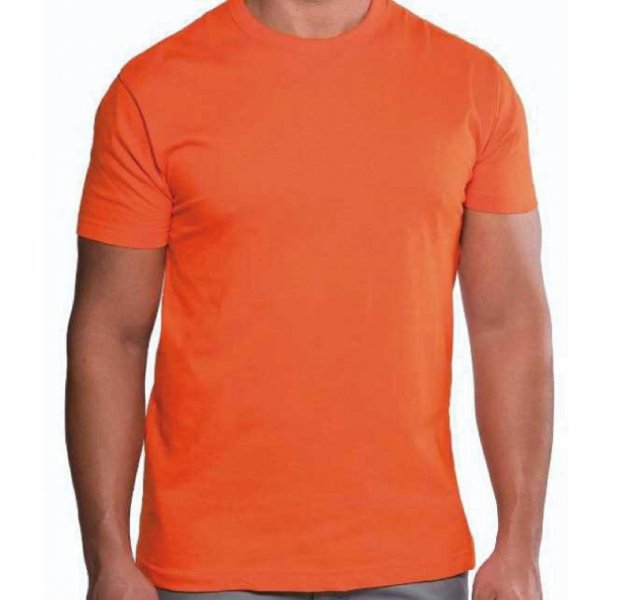 T-shirt basic girocollo arancio