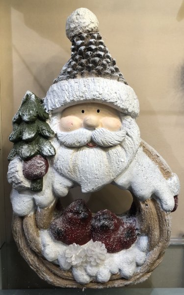 Babbo Natale luminoso con uccellini