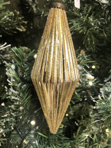 Palla di Natale oro forma allungata 