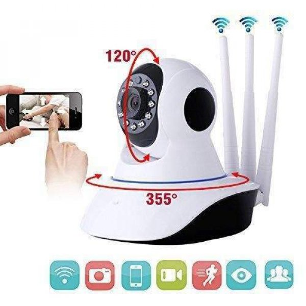 TELECAMERA IP CAM WI-FI HD 1080P WIRELESS LED 3 ANTENNE 5.0MP IR MOTORIZZA WIFI Andowl