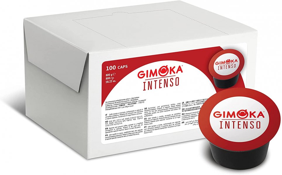 100 CAPSULE CAFFE' GIMOKA INTENSO PER LAVAZZA BLU E BLACK