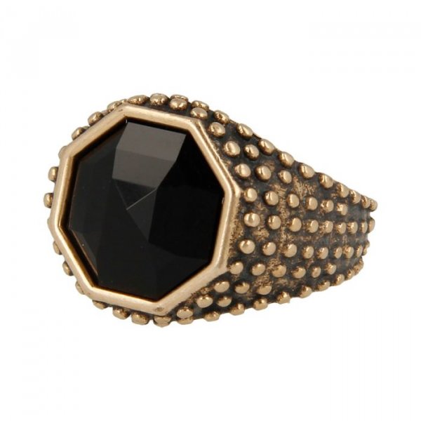 Anello Borchiato Pietra Ottagonale - Bronzo € 59,00