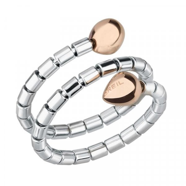 Anello BREIL ROYAL in Acciaio con inserti rosè