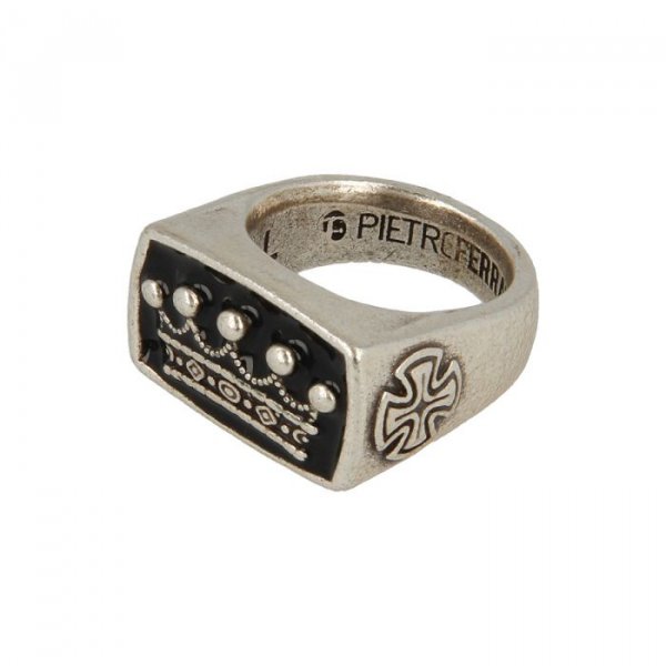 Anello Sigillo Corona con Smalto € 48,00