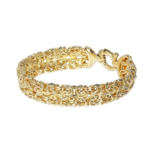 Bracciale in bronzo placcato oro 18 KT a Maglia Bizantina