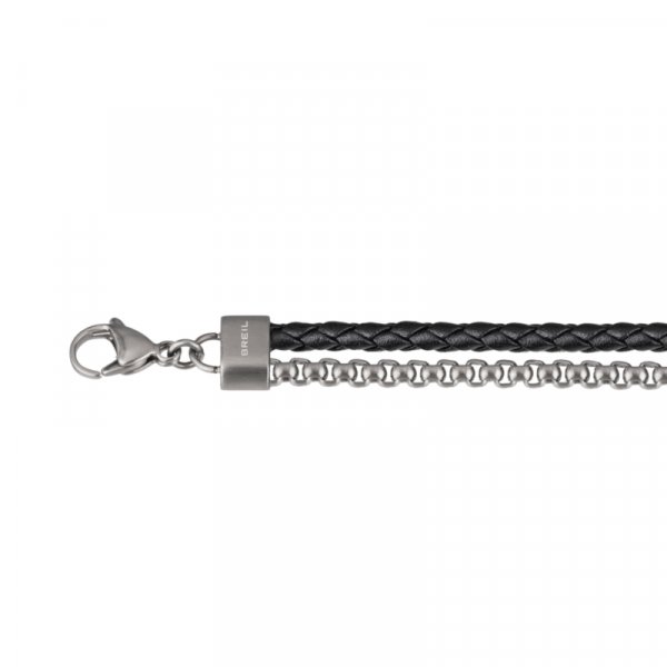 BRACCIALE BREIL B MIX IN PELLE NERA E ACCIAIO € 49,90