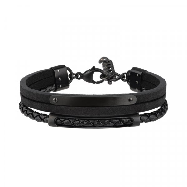 BRACCIALE BREIL B MIX in pelle nera e acciaio € 49,90