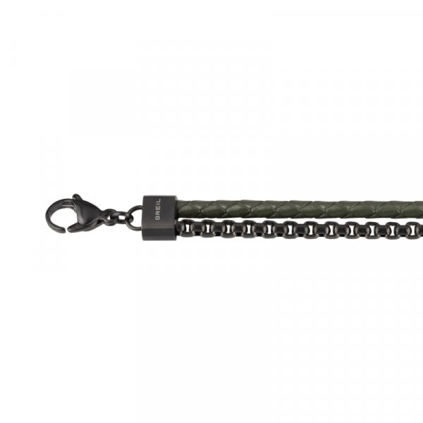 BRACCIALE BREIL B MIX in pelle verde e acciaio € 49,90