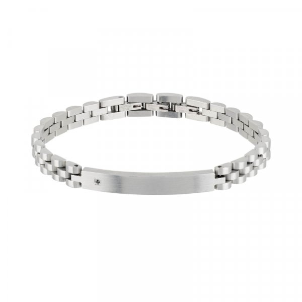 BREIL BLACK DIAMOND BRACCIALE IN ACCIAIO SATINATO CON DIAMANTE € 49,90