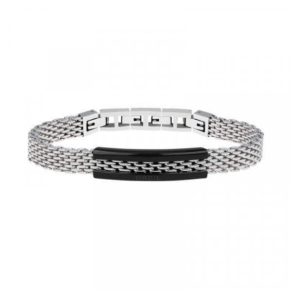 BREILBRACCIALE IN MAGLIA MILANESE IN ACCIAIO CON ELEMENTO IN IP BLACK € 49,90