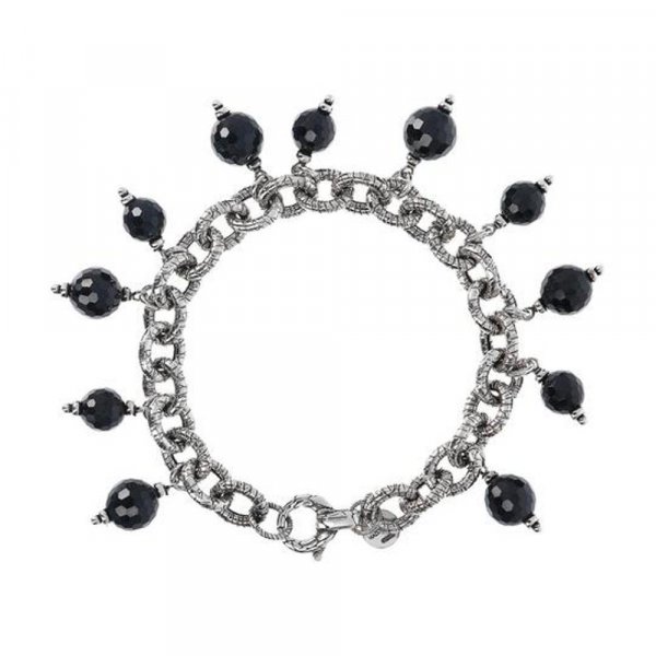 Bracciale Charm In Argento Con Spinello Nero € 189,00