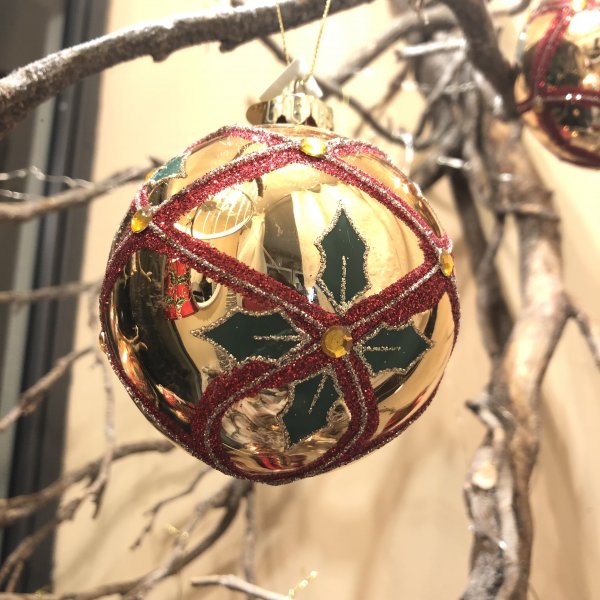 Palla oro decorata di vetro