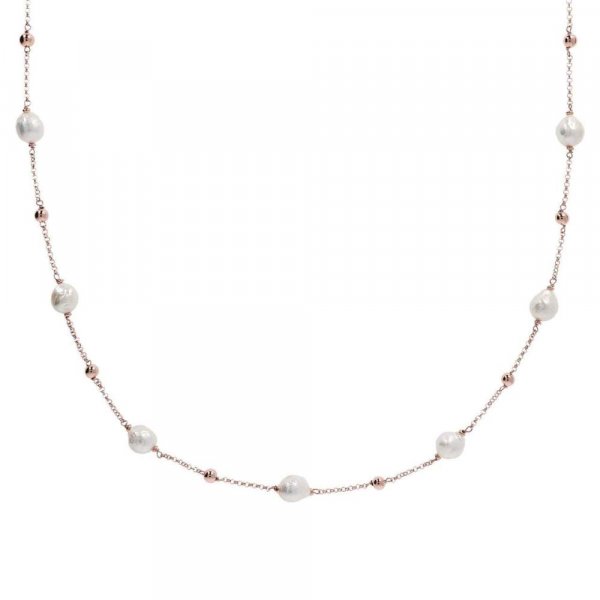 Bronzallure Collana lunga con perle