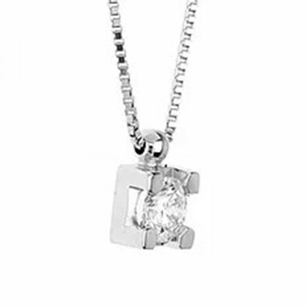 COLLANA PUNTO LUCE IN ORO 18KT CON DIAMANTE ACCRESCIUTO CERTIFICATO € 1.000