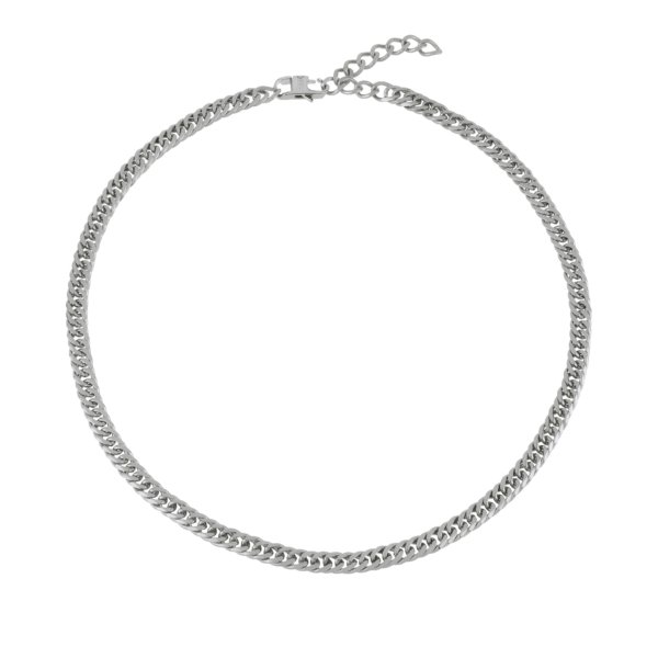 La collana da uomo Gritty è caratterizzata da una groumette classica ma resa più decisa della finitura satinata dell'acciaio. Il tocco essenziale per affermare il proprio stile.