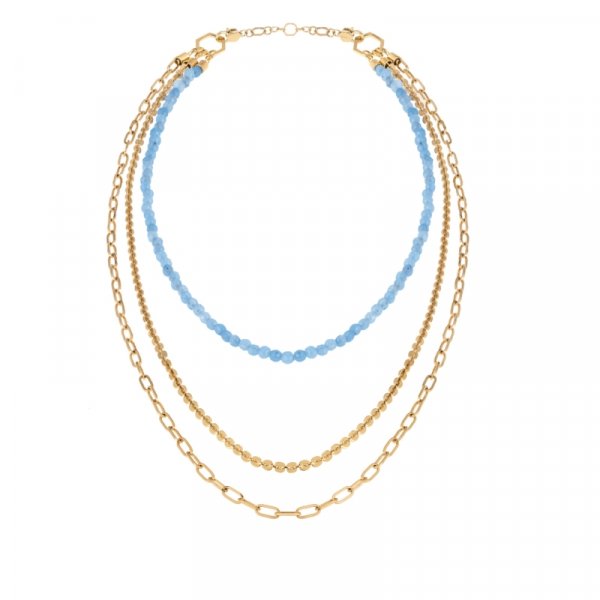 Collana BREIL KALEIDO IN IP GOLD E GIADA AZZURRA € 79,90
