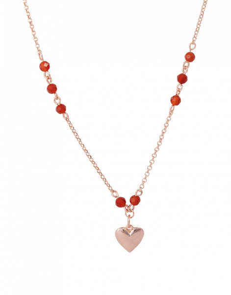 Collana Osa Jewels con cuori e pietre rosse placcata oro rosa € 39.00