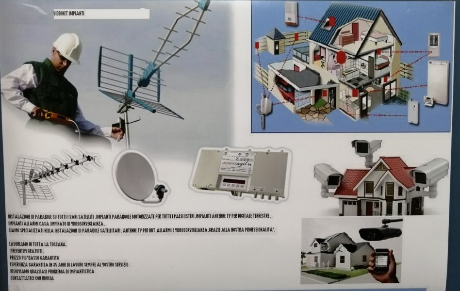 INSTALLAZIONE ALLARMI CASA.VIDEOSORVEGLIANZA.ANTENNE DDT.PARABOLE