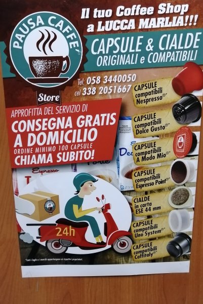 CONSEGNA CAFFE’ GRATUITA A DOMICILIO ZONA LUCCA