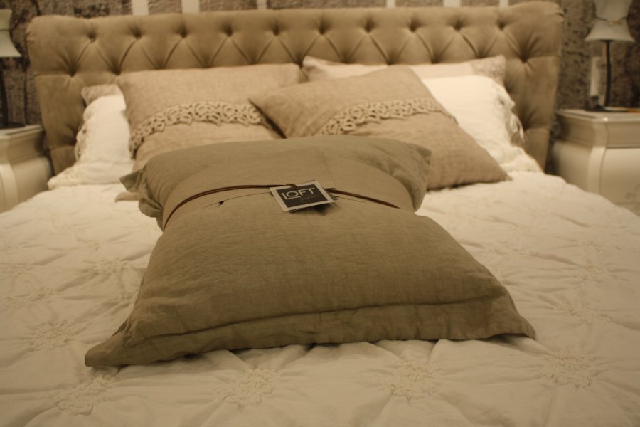 Cuscino da arredo Luxury Biancoperla 50 x 50 cm - puro lino - color sabbia