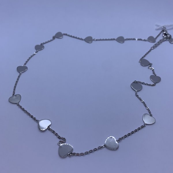 COLLANA IN ARGENTO CON CUORI