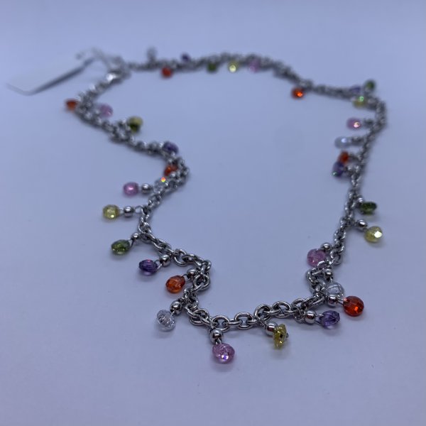 COLLANA IN ARGENTO CON PIETRE COLORATE