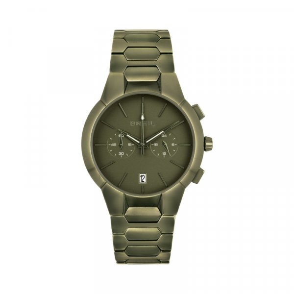 New One chrono uomo acciaio Ip verde