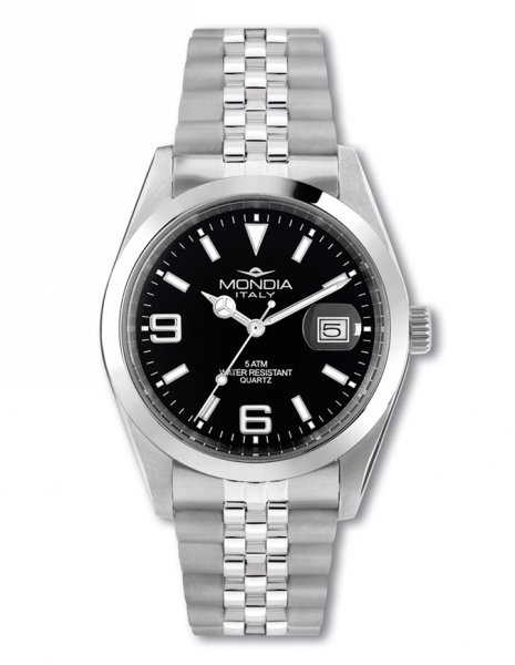 Orologio Mondia Swiss Made in acciaio QUADRANTE NERO € 156,00