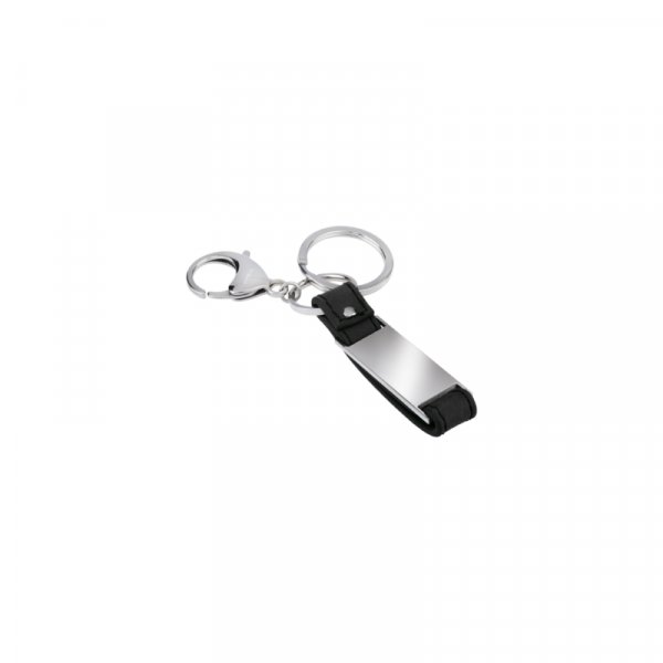 PORTACHIAVI IN PELLE NERA E ACCIAIO € 49,90