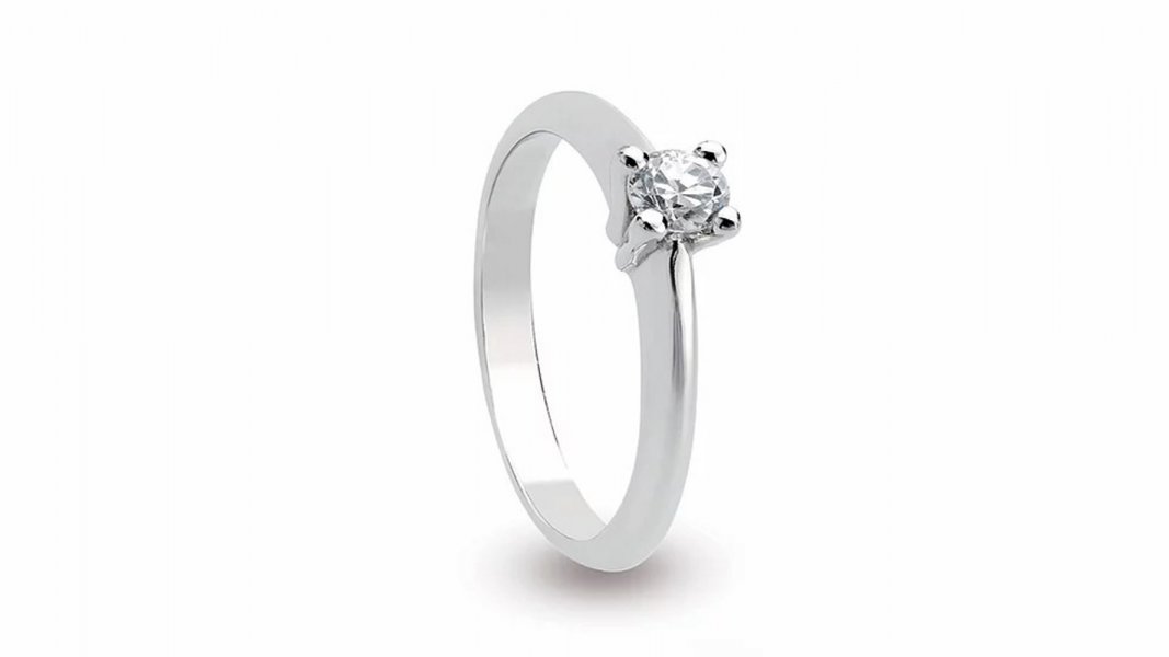 SOLITARIO IN ORO 18KT CON DIAMANTE ACCRESCIUTO CERTIFICATO € 350,00