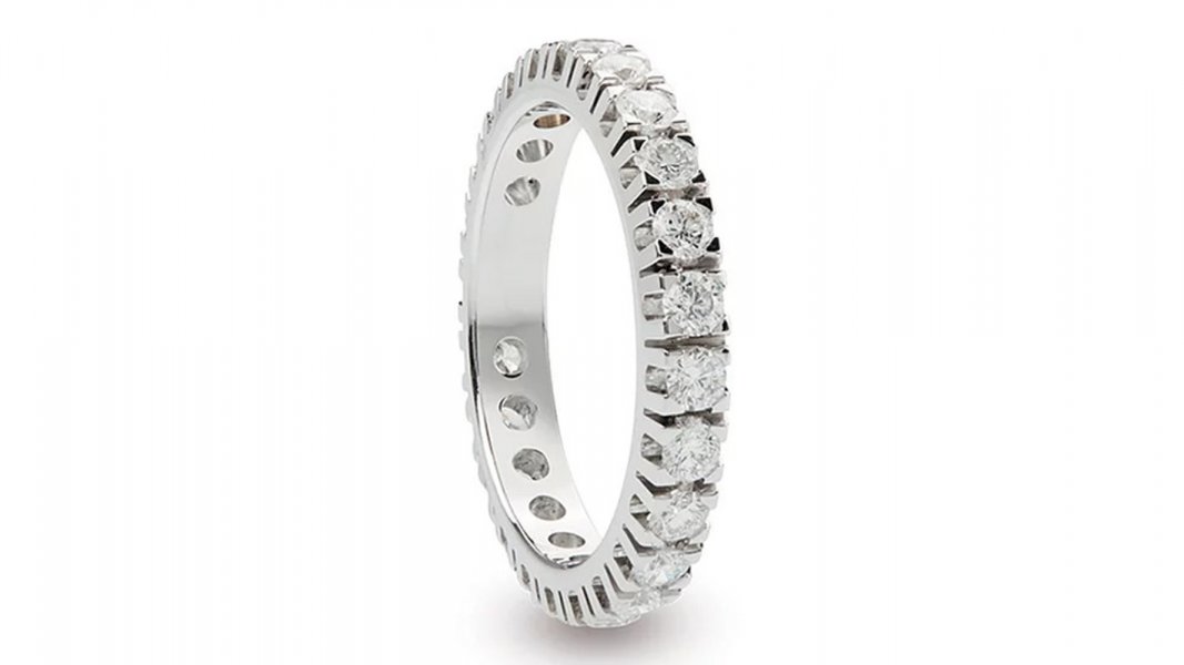 Veretta in Oro Bianco 18Kt con Diamanti accresciuti Certificati qualità VS F