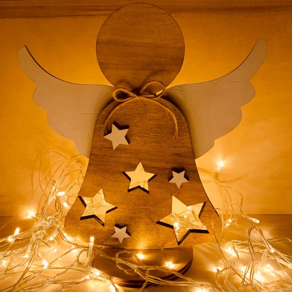 Decorazione natalizia - Angelo in legno realizzato a mano