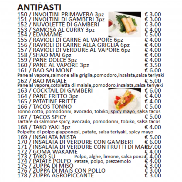 Antipasti - Insalate - Zuppe - Ravioli