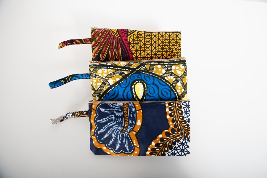Bustina porta-oggetti in stoffa africana
