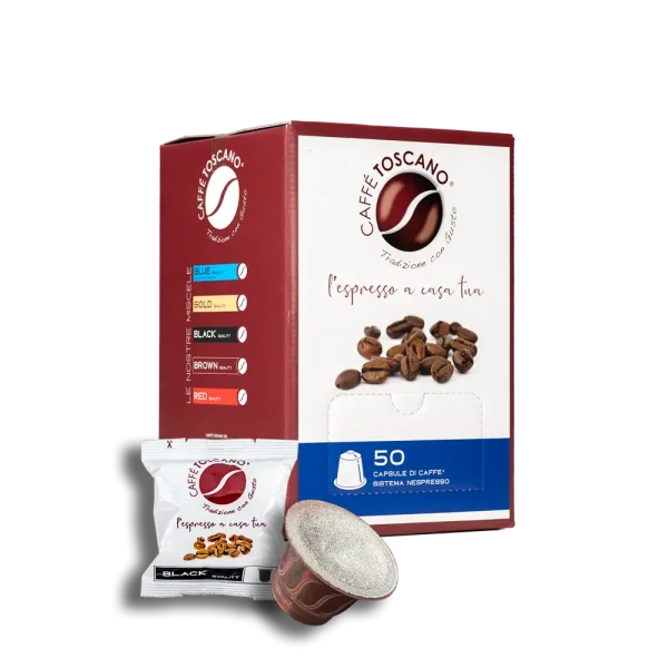 Capsule Caffè Toscano compatibili con macchine da caffè Nespresso®* Miscela BLACK Quality