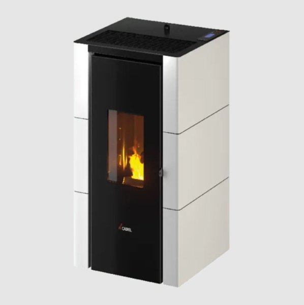 Stufa a Pellet aria calda- Cadel Cristal 7 - 7Kw rivestimento in metallo Bianco CADEL 7020528