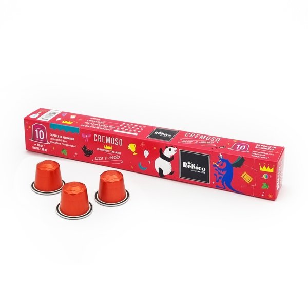 Capsule Rekiko Nespresso in alluminio cremoso