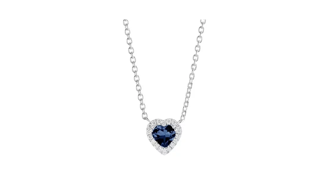 collana oro bianco ,zaffiro e diamanti € 630,00