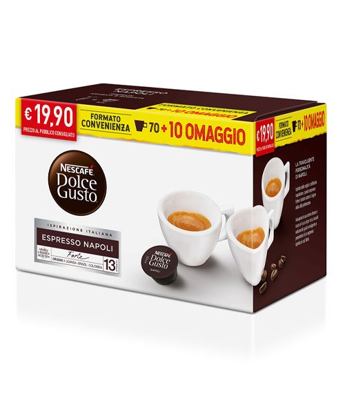 NESCAFÉ - DOLCE GUSTO - ESPRESSO NAPOLI - 70 CAPS + 10 OMAGGIO