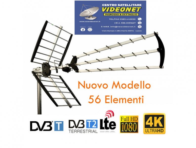 ANTENNA TV DIGITALE TERRESTRE UHF ALTO GUADAGNO 18DB FILTRO LTE-4G